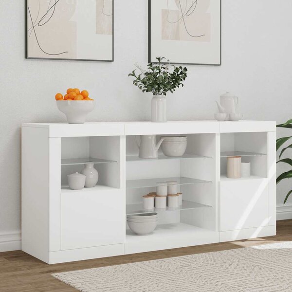 Příborník s LED osvětlením bílý 142,5 x 37 x 67 cm 3209086