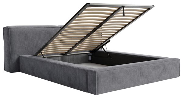 ČALOUNĚNÁ POSTEL, 160/200 cm, antracitová Boxxx - Postele s úložným prostorem, Online Only