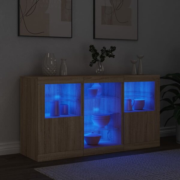 Příborník s LED osvětlením dub sonoma 123 x 37 x 67 cm 3209081