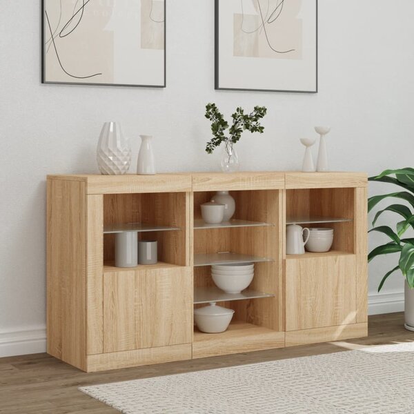 Příborník s LED osvětlením dub sonoma 123 x 37 x 67 cm 3209081
