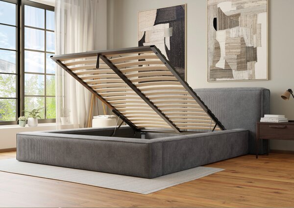 ČALOUNĚNÁ POSTEL, 160/200 cm, antracitová Boxxx - Postele s úložným prostorem, Online Only