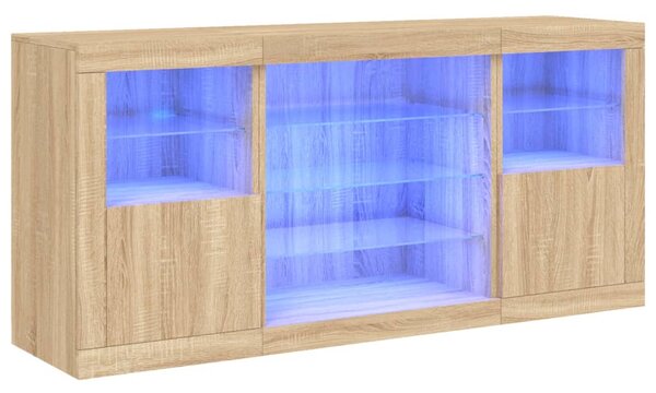 Příborník s LED osvětlením dub sonoma 142,5 x 37 x 67 cm 3209088