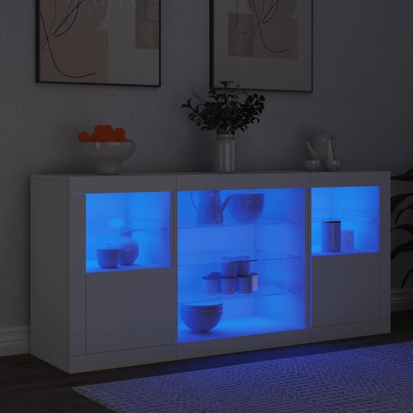 Příborník s LED osvětlením bílý 142,5 x 37 x 67 cm 3209086