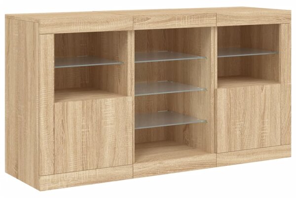 Příborník s LED osvětlením dub sonoma 123 x 37 x 67 cm 3209081