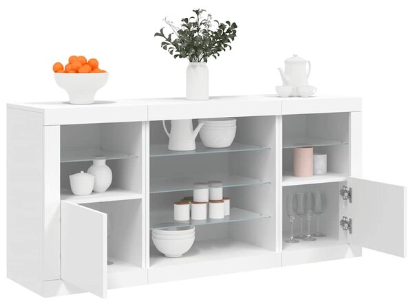 Příborník s LED osvětlením bílý 142,5 x 37 x 67 cm 3209086