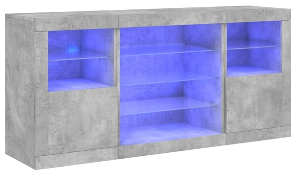 Příborník s LED osvětlením betonově šedý 142,5 x 37 x 67 cm 3209089