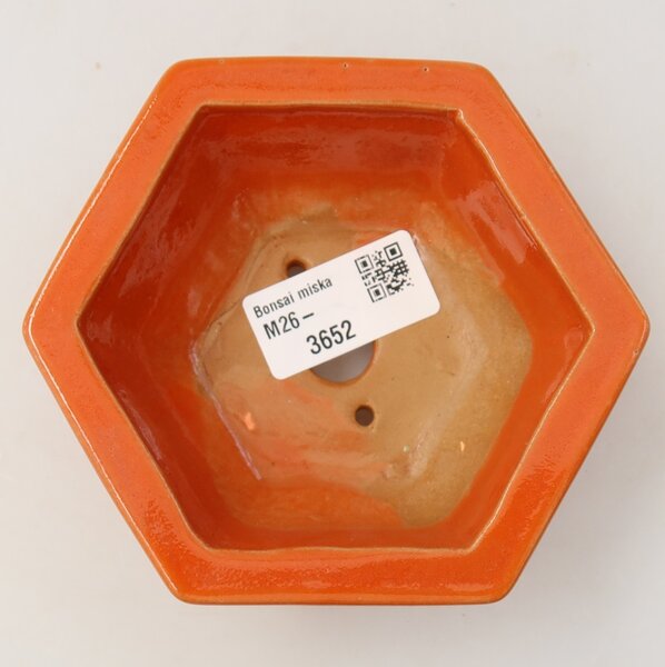 E-bonsai Keramická bonsai miska 12 x 10,5 x 4,5 cm oranžová
