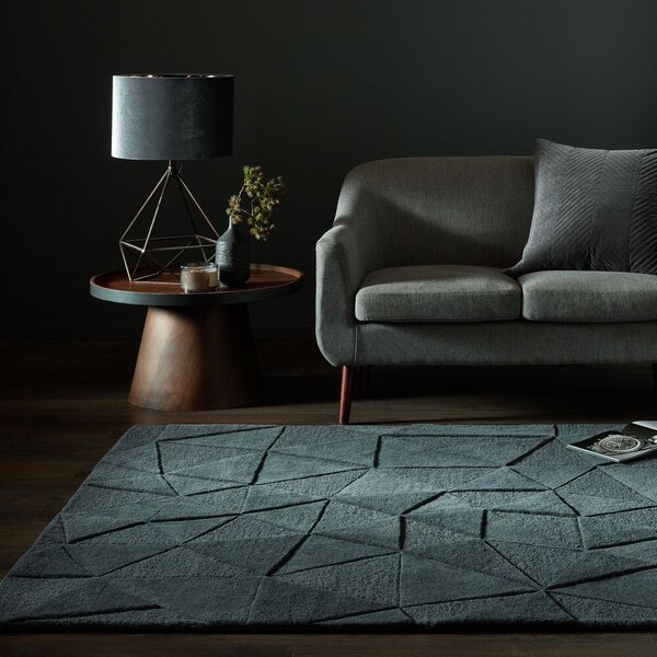 Flair Rugs, Kusový koberec Moderno Shard Charcoal, 120x170, šedá, chodba / předsíň