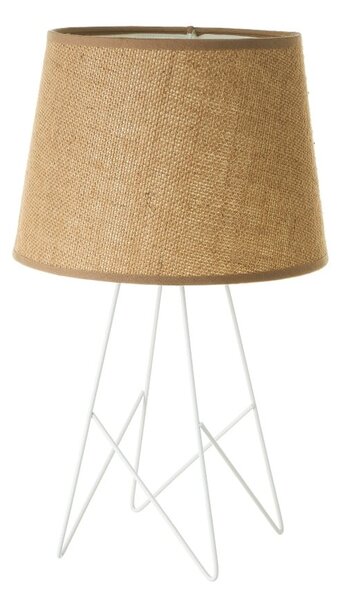 Bílá přírodní stolní lampa s textilním stínidlem (výška 38,5 cm) – Casa Selección