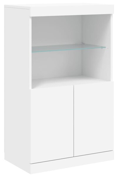 Příborníky s LED osvětlením 3 ks bílé kompozitní dřevo 3209107