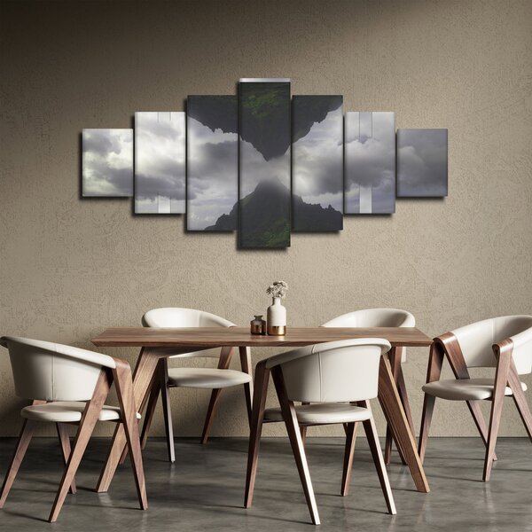 Obraz - Hory na Islandu, geometrická koláž (210x100 cm)