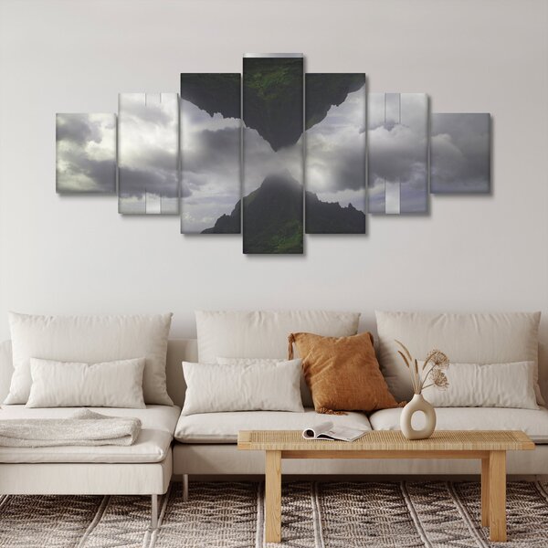 Obraz - Hory na Islandu, geometrická koláž (210x100 cm)