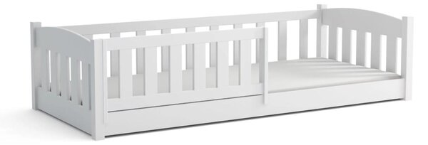 Dětská Montessori postel z masivu borovice BEN - 200x90 cm - BÍLÁ