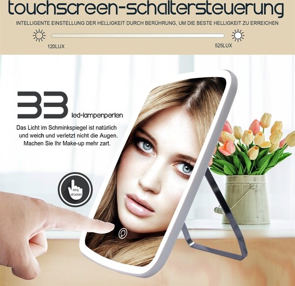 Melko make-up zrcadlo kosmetika 7x zvětšení zvětšovací sklo LED nástěnné zrcadlo make-up