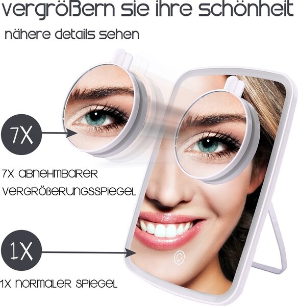 Melko make-up zrcadlo kosmetika 7x zvětšení zvětšovací sklo LED nástěnné zrcadlo make-up