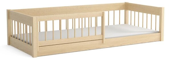 Dětská Montessori postel z masivu borovice LITTLE LUNARI - 200x90 cm - PŘÍRODNÍ BOROVICE