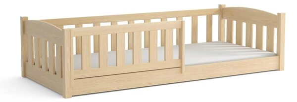 Dětská Montessori postel z masivu borovice BEN - 200x90 cm - PŘÍRODNÍ BOROVICE