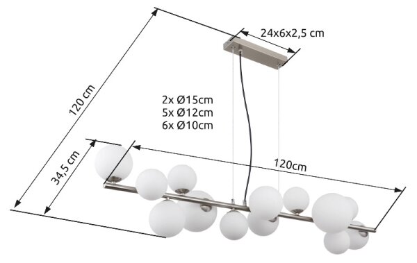 Globo 56140-13H - LED Lustr na lanku RIHA 13xG9/3,5W/230V bílá