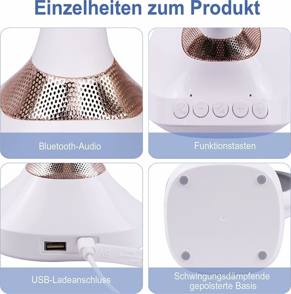 Koupelnové zrcadlo Melko kosmetické 1 a 5násobné zvětšení LED Bluetooth reproduktor