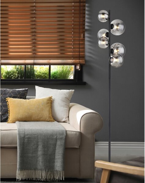 Globo 56133-6S - LED Stojací lampa RIHA 6xG9/3,5W/230V kouřová/černá
