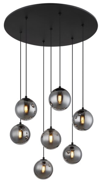 Globo 56133-7H - LED Lustr na lanku RIHA 7xG9/3,5W/230V kouřová/černá