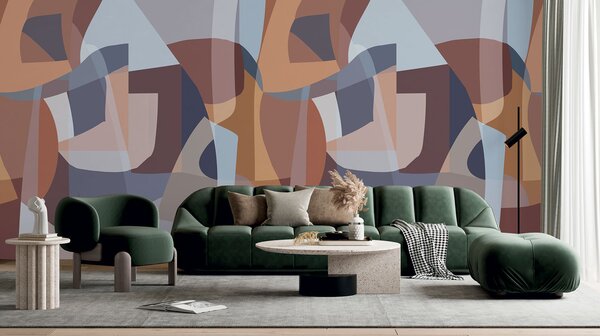 Geometrická vliesová obrazová tapeta na zeď, šedo-béžová, SOD27093, Soleado, Decoprint
