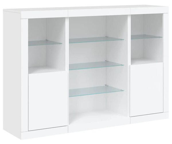 Příborníky s LED osvětlením 3 ks bílé kompozitní dřevo 3209128