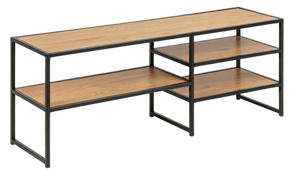TV stolek v dekoru dubu v černo-přírodní barvě 120x46 cm Seaford – Actona
