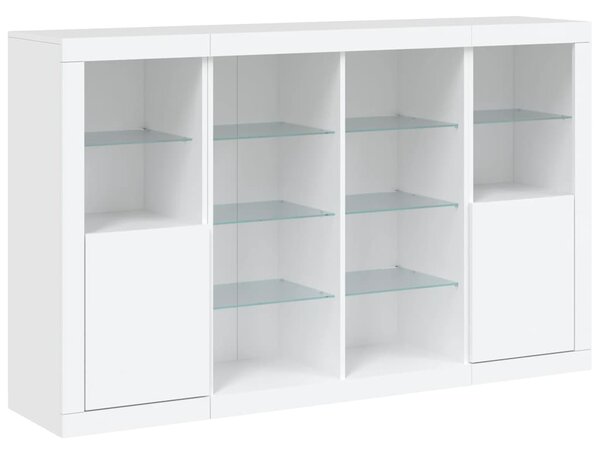 Příborníky s LED osvětlením 3 ks bílé kompozitní dřevo 3209135