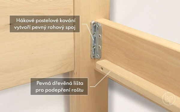 Zvýšená postel jednolůžko VANESA, masiv buk