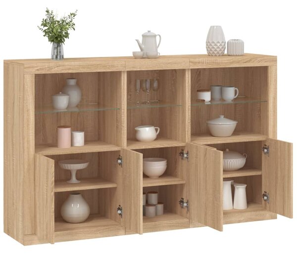 Příborník s LED osvětlením dub sonoma 162 x 37 x 100 cm 3209144