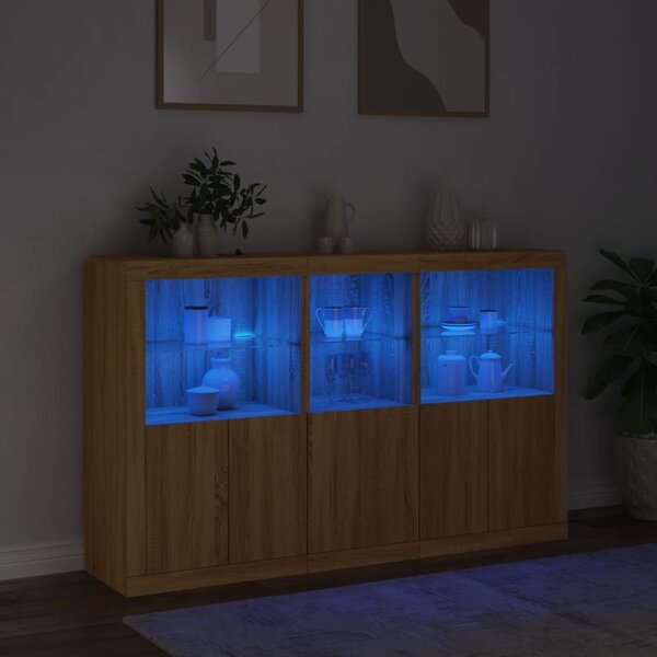 Příborník s LED osvětlením dub sonoma 162 x 37 x 100 cm 3209144