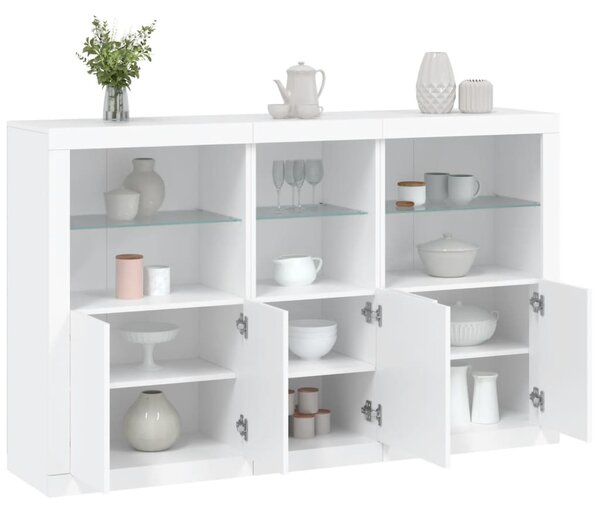 Příborník s LED osvětlením bílý 162 x 37 x 100 cm 3209142