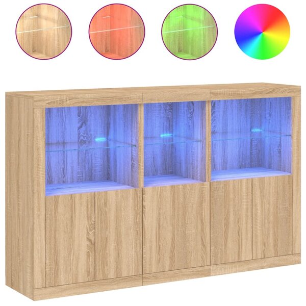 Příborník s LED osvětlením dub sonoma 162 x 37 x 100 cm 3209144