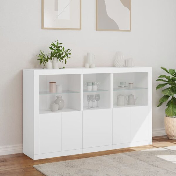 Příborník s LED osvětlením bílý 162 x 37 x 100 cm 3209142