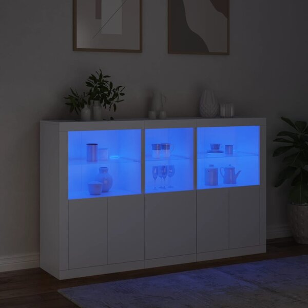 Příborník s LED osvětlením bílý 162 x 37 x 100 cm 3209142