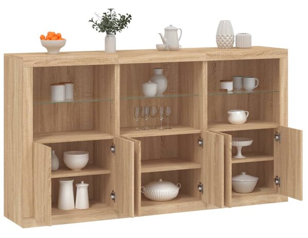 Příborník s LED osvětlením dub sonoma 181,5 x 37 x 100 cm 3209151