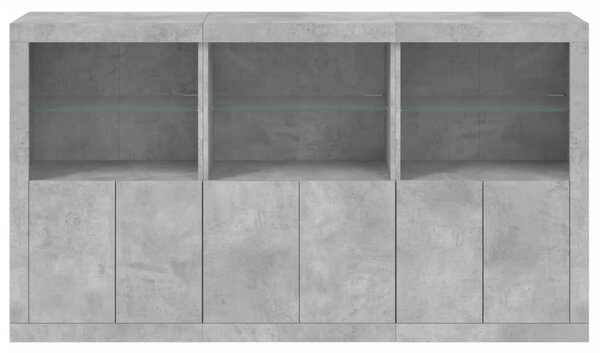 Příborník s LED osvětlením betonově šedý 181,5 x 37 x 100 cm 3209152