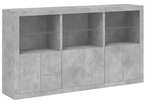 Příborník s LED osvětlením betonově šedý 181,5 x 37 x 100 cm 3209152