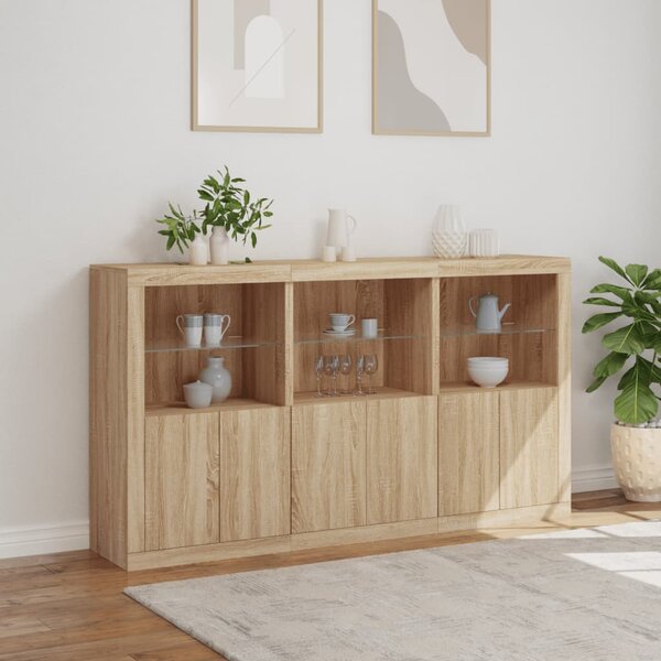 Příborník s LED osvětlením dub sonoma 181,5 x 37 x 100 cm 3209151