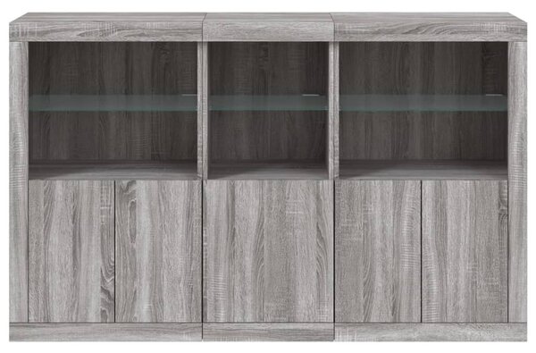Příborník s LED osvětlením šedý sonoma 162 x 37 x 100 cm 3209147