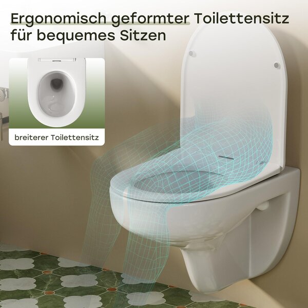 Kompletní sada předstěnových klozetových prvků - 82cm skrytá splachovací nádržka + závěsný klozet bez okrajů závěsný klozet + obdélníková chromovaná tlačná deska HOROW