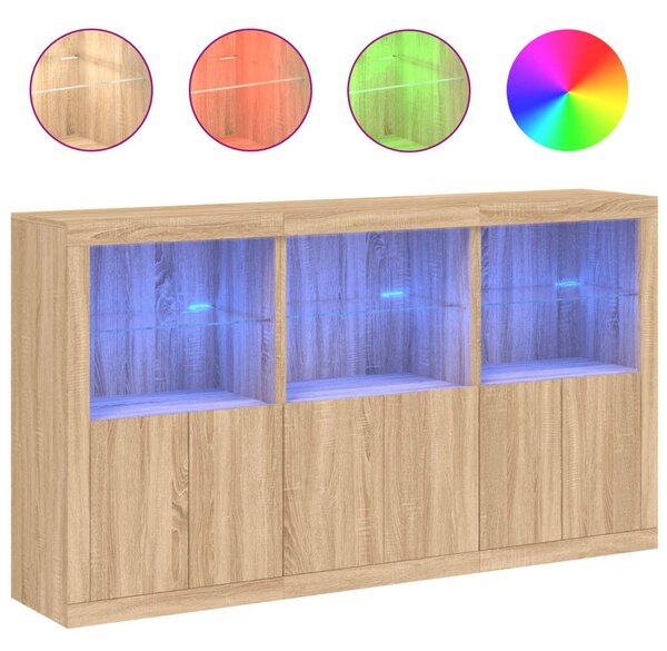 Příborník s LED osvětlením dub sonoma 181,5 x 37 x 100 cm 3209151