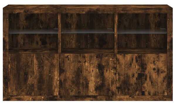 Příborník s LED osvětlením kouřový dub 181,5 x 37 x 100 cm 3209153