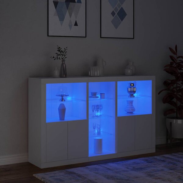 Příborník s LED osvětlením bílý 162 x 37 x 100 cm 3209170