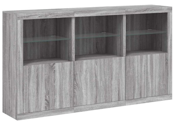 Příborník s LED osvětlením šedý sonoma 181,5 x 37 x 100 cm 3209154