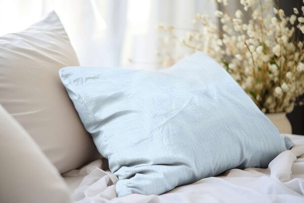DARRÉ Mušelínové povlečení Baby blue Velikost: 140 x 200 + 70 x 90