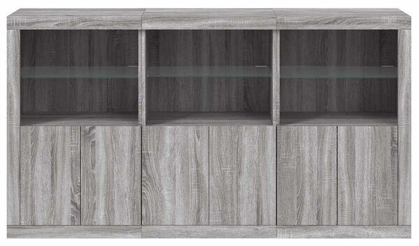 Příborník s LED osvětlením šedý sonoma 181,5 x 37 x 100 cm 3209154