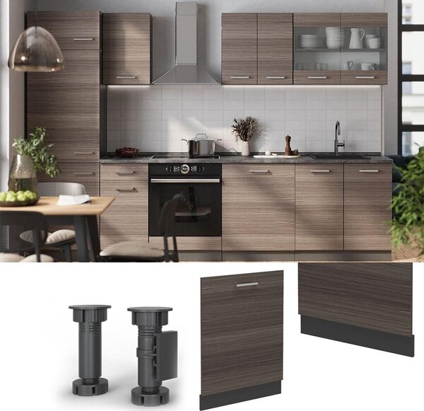 Čelní panel myčky Vicco R-Line Ušlechtilá šedá 60 cm , PD Dub, Model 55030
