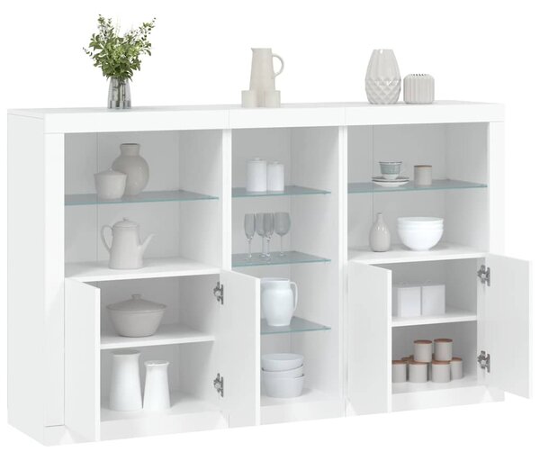 Příborník s LED osvětlením bílý 162 x 37 x 100 cm 3209170